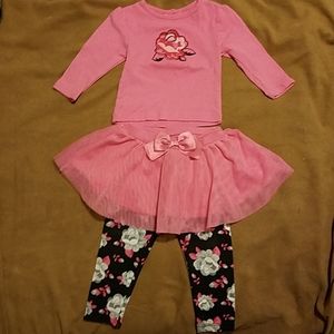 Gerber baby girl 2 piece rose tutu pants set